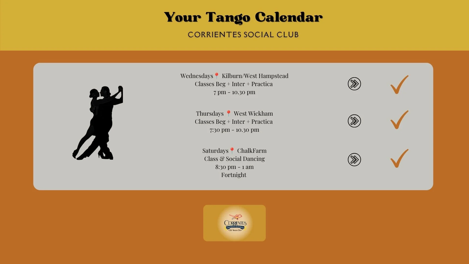 Argentine Tango Classes and Events in London and West Wickham